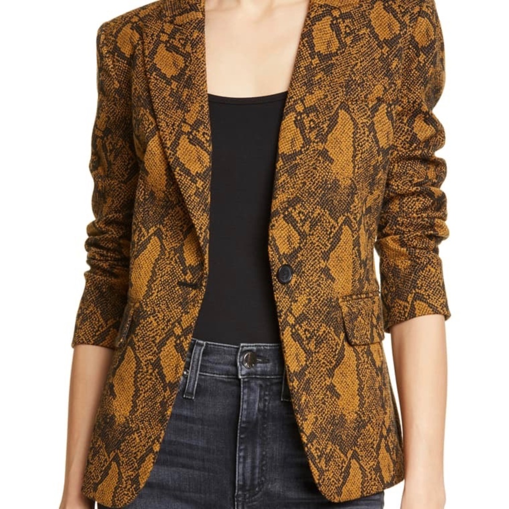 Joie Anilah Mesa Blazer Snakeprint 00 Copper Black